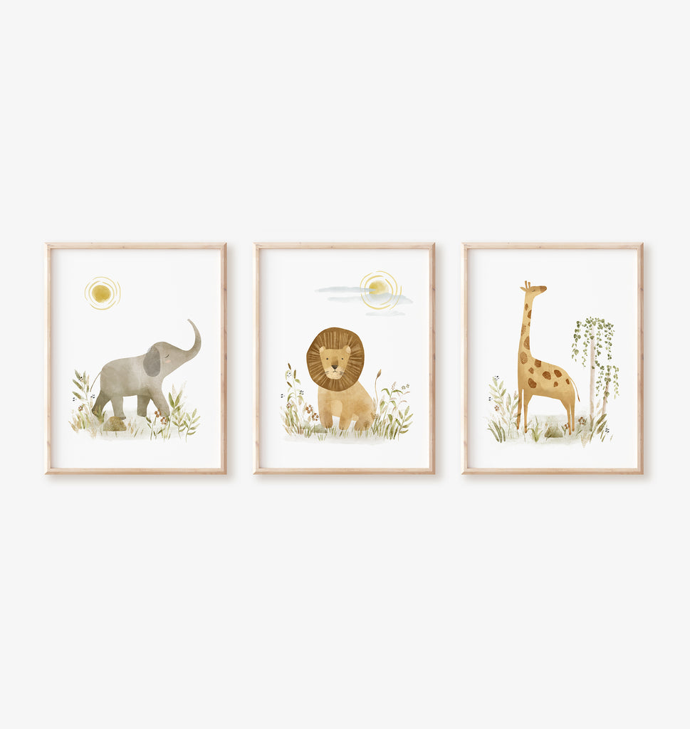 Safari Art Print Set